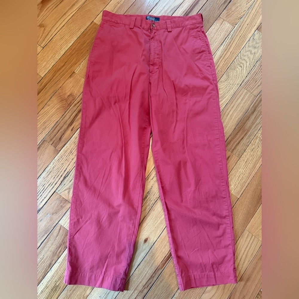VTG Polo Ralph Lauren Philip Pants Men 34x30 Chino Relaxed Baggy Y2K Salmon Pink